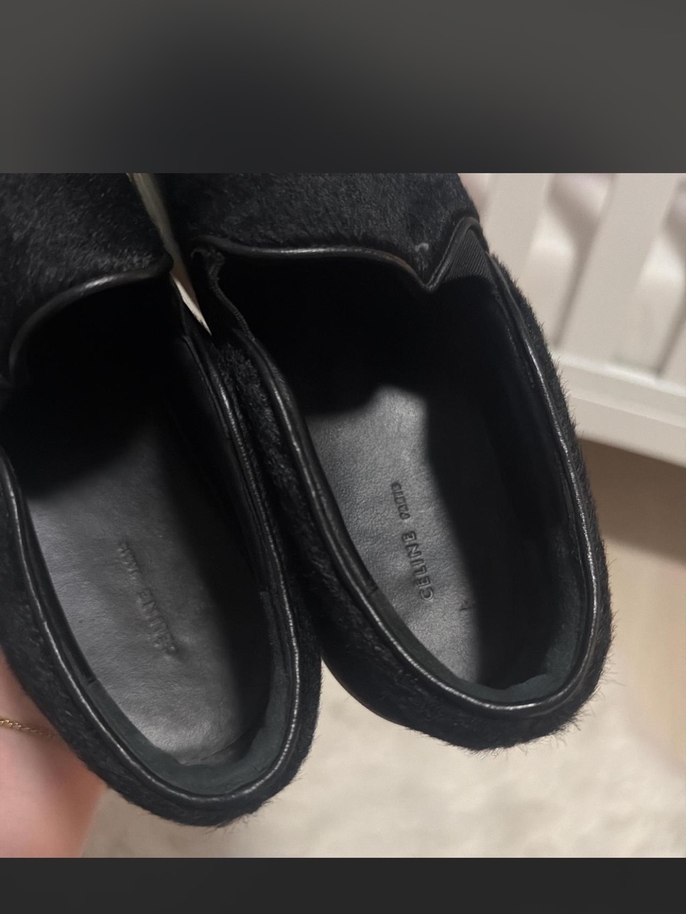 Celine Black Slip-On Women's Sneakers with White Sole - Picture 3 of 5